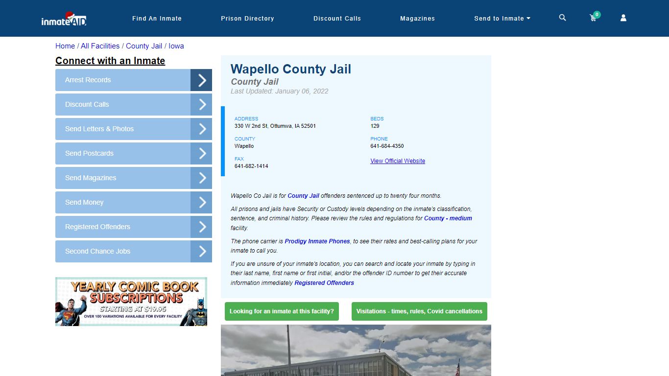 Wapello County Jail - Inmate Locator - Ottumwa, IA